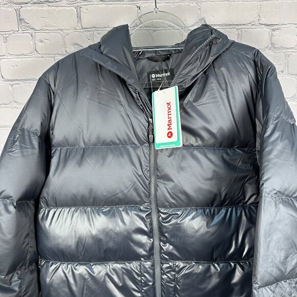 Marmot Men's Guides Down‎ Insulated Hooded Puffer Jacket, Size Large, Dark Steel - Picture 5 of 16